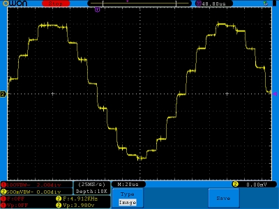 Testing a really low-end USB sound card adapter.  Just for fun, we tested a really inexpensive USB sound card adapter. Because it is only an 8-bit resolution device, the resulting signal output is pretty poor.  Music sounds pretty bad - in fact, terrible!   But the SPA5 amplifier is happy with this signal.