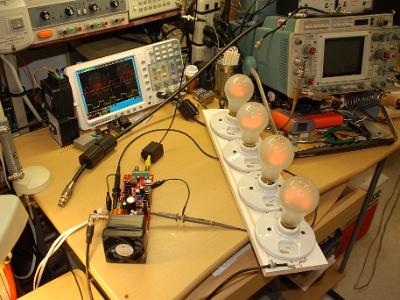 76 Volts  Lamps shown with 76 volts DC to the amplifier.