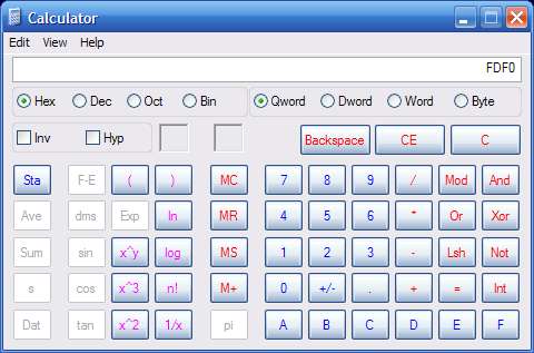 Calculator Hex